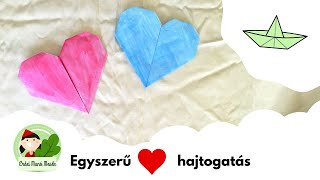 💙❤ Egyszerű szívecske hajtogatás  lépésről lépésre  Erdei Manó Mesék ❤💙 [upl. by Aicirtap]