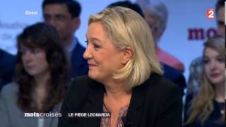 VIDEO  Affaire Léonarda  Marine Le Pen FN Mots croisés 211013 [upl. by Jorey766]