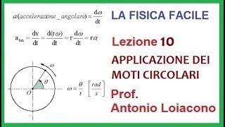 LA FISICA FACILE  Lezione 10  Applicazione dei Moti Circolari [upl. by Nohs487]