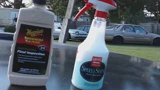 Meguiars Professional final inspection detailer vs griots garage speed shine detailer [upl. by Ainomar673]