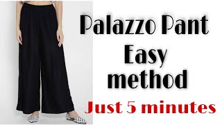 Palazzo pant cutting and stitchinghow to stitch palazzo pantsVery easy method [upl. by Uahc]