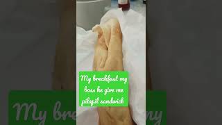 my breakfast pilapil sandwich Arabic food  trending satisfying asmr  short video [upl. by Aicirtac243]