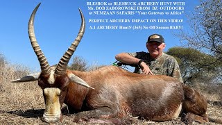 Blesbuck or Blesbok Perfect Arrow Placement on this South African Safari in the Limpopo with Numzaan [upl. by Notnilk267]