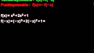 Achsensymmetrie und Punktsymmetrie bei ganzrationalen Funktionen Video 3 [upl. by Eima]