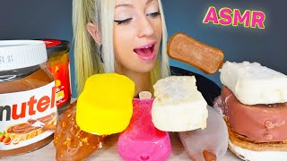 ASMR EATING CHOCOLATE ICE CREAM NUTELLA MALTESERS MAGNUM DESSERT MUKBANG 초코아이스크림 먹방 [upl. by Jehanna]