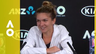 Simona Halep press conference WF  Australian Open 2018 [upl. by Kensell261]