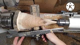 Woodturning a simple Christmas tree [upl. by Fugere]