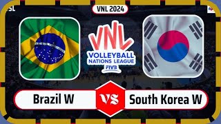 🔴LIVEBrazil Women vs South Korea Women FIVB Volleyball Womens Nations League 2024 live score update [upl. by Ecinuahs]