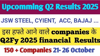 Upcomming q2 result this week 21 october q2 result 2025 stock market latest news 150 companies [upl. by Klatt225]