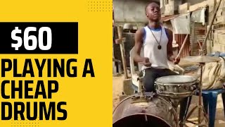 PLAYING A CHEAP DRUM WORTH 60 UNBELIEVABLE 😳 😱 [upl. by Liddle]