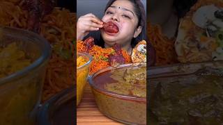 ASMR eating spicy chicken kaleji currty and veg maggi butter chicken pizza tandoori chicken [upl. by Elston505]