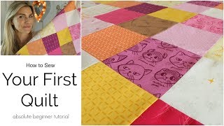 Your First Quilt  Beginner Tutorial Part 1 [upl. by Emmet714]