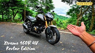 Hero Xtreme 160R 4V 2024 Edition  KEVLAR Brown InDepth Ride Review  The Fastest Bike in 160cc [upl. by Inan]