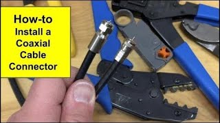 Coax TV Cable stripping connector install [upl. by Damiano]