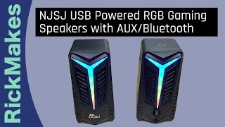 NJSJ USB Powered RGB Gaming Speakers with AUXBluetooth [upl. by Acceber]