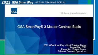 2022 GSA SmartPay Forum  GSA002  GSA SmartPay 3 Master Contract Basics [upl. by Eulau]