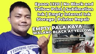 Epson L120  No Black and Yellow Print  Sublimation Ink  Basic Printer Repair [upl. by Aiset391]