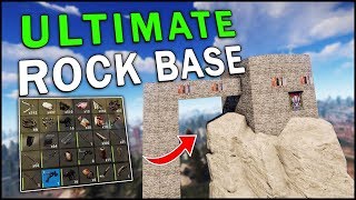 BUILDING a TOWER BASE on a GIANT ROCK  Rust Solo 1 [upl. by Auqenehs643]