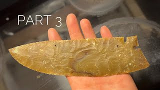 FlintKnapping Corner Tang Knife Part 3 [upl. by Garek]