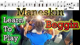 Måneskin  Beggin  Drum Tutorial Lesson [upl. by Lynett]