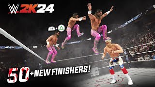 WWE 2K24 50 Coolest NEW Finishers and Moves [upl. by Assenav961]