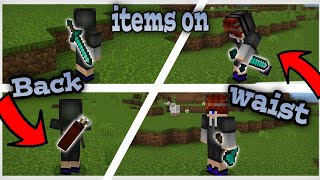 How To Put Items On Your Back MCPE [upl. by Deering]