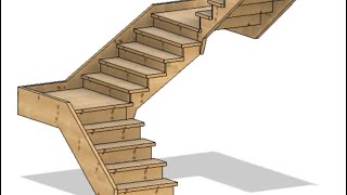 Fusion 360 Closed Uturn stairs fusion360 stairs woodworking parametricmodeling [upl. by Lavinie601]