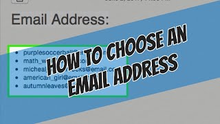 How to Choose an Email Address [upl. by Mahmud815]