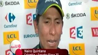 Declaraciones de Nairo Quintana Ganador de la Etapa 20  Tour de Francia  20 de Julio 2013 [upl. by Htur]