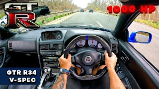 POV DRIVE  1000 HP NISSAN R34 GTR VSPEC RB34 34 L  RAW RB34 SOUNDS [upl. by Hoskinson]