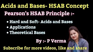 L8 Acids and Bases Pearsons HSAB PrincipleBSc 3rd year [upl. by Powe]