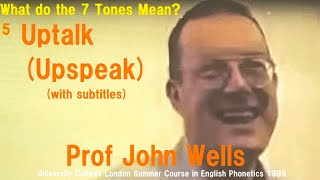 Prof John WellsWhat do the 7 Tones Mean5UptalkUpspeakHigh Rising TerminalUCL Summer 1995 [upl. by Aniweta]