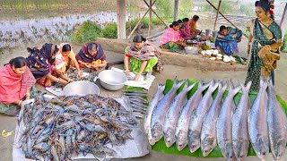 10kg ইলিশ মাছের সরষে ইলিশ আর 10kg গলদা চিংড়ির মালাইকারি এই প্রথমবার আমাদের বাড়িতে রান্না হলো [upl. by Nylhtac435]