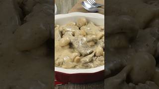 Creamy and delicious tender beef in mushroom gravy [upl. by Terrijo]