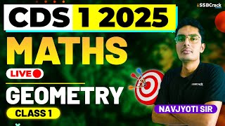 CDS 1 2025 Exam Maths Live  Geometry  Class 1 [upl. by Uokes]