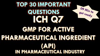 ICH Q7 Guideline l Active pharmaceutical ingredient in pharmaceutical industry l API in pharma l [upl. by Abdella]