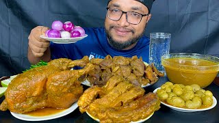 SPICY MUTTON BOTI CURRY WHOLE CHICKEN CURRY FISH CURRY AND GOAT KIDNEY WITH RICE INDIAN FOOD EATS [upl. by Nazay]