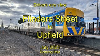 Drivers eye view Flinders Street to Upfield Jul 2023 [upl. by Berck]