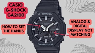 Casio GShock GA2100 Analog Hands and Digital Display not Matching  How to Sync Casio 5611 Module [upl. by Heng]