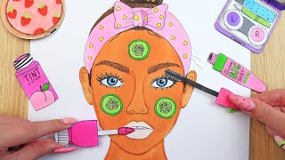 ASMR Makeup for Girl with PAPER COSMETICS 💄 for Sleep [upl. by Trembly]