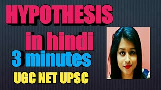 HYPOTHESIS in 3 minutes for UPSC UGC NET and others [upl. by Yrnehnhoj]