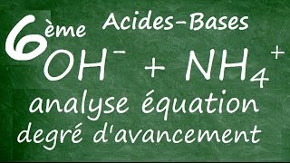 Analyse déquation acide base ion hydroxyde ion ammonium [upl. by Binetta950]