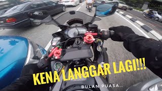 KENA LANGGAR LAGI WAKTU JEM  R25  Motovlog [upl. by Janine]