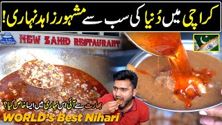 Worlds Famous Nihari  Best Nalli Nihari Zahid Restaurant Karachi  Street Food  Discover Pakistan [upl. by Opiak386]