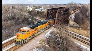 Drone Video Trains at A20 in Northbrook IL 2820 [upl. by Miltie]