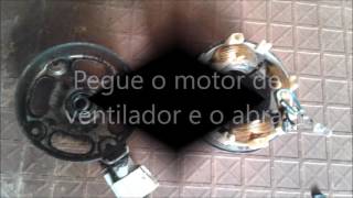 Como transformar energia mecanica em elétrica com um motor de ventilador [upl. by Vonnie918]