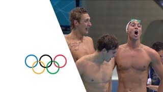 France Win Gold In 4x100m Freestyle Relay Final  London 2012 Olympics [upl. by Htenek2]