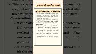 Davisson and Germer Experiment  BSc SY  chemistry shorts atomicstructure science [upl. by Yeliac368]