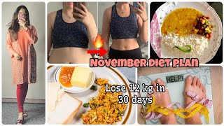 NOVEMBER WEIGHT LOSS CHALLENGE  LOSE 12 KG IN 30 DAYS 🔥 DIET PLAN  EXERCISE  TIPS [upl. by Jacinta]