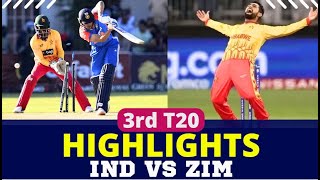 IND vs ZIM Match HIGHLIGHTS  India vs Zimbabwe 3rd T20 HIGHLIGHTS [upl. by Annaohj]